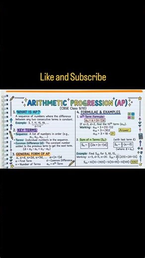 Arithmetic Progression #maths #class9 #class10 #cbse #ncert #icse #ytshorts #ytshort #exams #math