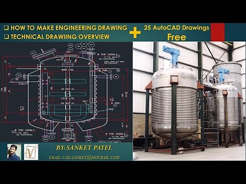 Reactor drawing in AutoCAD | Detail drawing | Reactor parts