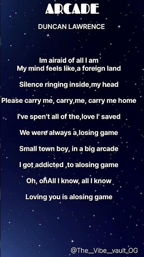arcade lyrics by Duncan Lawrence 💜✨🤗