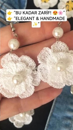 🌸 BU NE KADAR ZARİF! 😍 İncili Dantel Küpe | Crochet Lace Flower Earrings