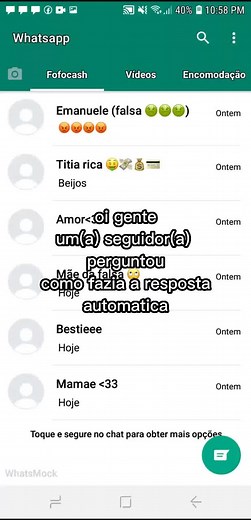 tutorial de como fazer a resposta automatica