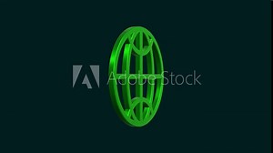 A detailed 3D globe icon featuring a spherical design with textured continents and rotating axes. It has vibrant colors, soft shadows, and a smooth, polished surface, symbolizing global connectivity. Stock Video