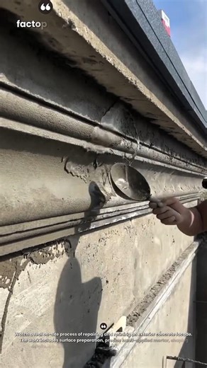 Professional Masonry Repair: Exterior Concrete Facade Finishing by Hand