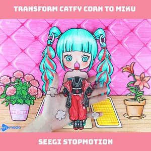 5.6K views · 144 reactions | Transform catfy corn to miku © Copyright by HFL Media ☞ Do not Reup Get in touch with us: info@hflmedia.net #Seegi #cartoon #HFL #stopmotion | Stop Motion Paper ASMR | Facebook