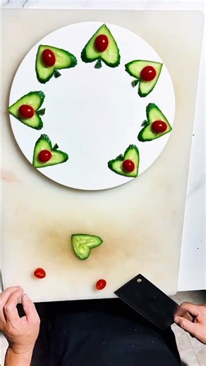 Simple cucumber decoration tutorial! Plate setting skills Fruit and vegetable modeling Easy to learn