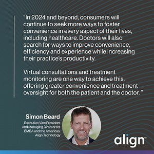 As patient demand for greater convenience and efficiency continues to grow, it's critical for dental practices to evolve. Simon Beard, executive vice president and managing director, Americas, EMEA, Align Technology, shares his insight to help dental practices prepare for 2024 and beyond. #AlignTech #iTero #Invisalign #exocad | Align Technology