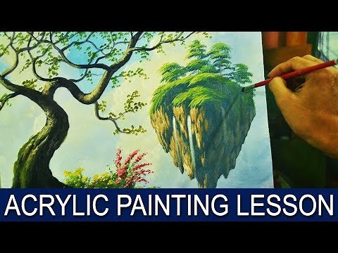 Acrylic Landscape Painting Lesson | Surreal Floating Island in Step by Step Tutorial by JM Lisondra