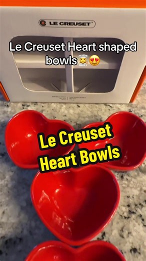 le creuset mini heart bowls — premium ceramic, oven-safe, and perfect for dips, desserts, or gifting. this exact 4-piece set in cerise red is trending for valentine’s and sells fast. link below, still in stock 💘 #valentinesgift #lecreuset #heartbowls #ceramiccookware #tiktokshopfinds le creuset set of 4 mini heart bowls ceramic red valentine gift kitchenware dessert dip oven safe qvc trending tiktok shop