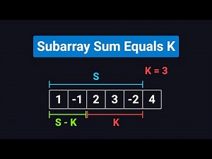 Subarray Sum Equals K | Coding Interview Must-Know