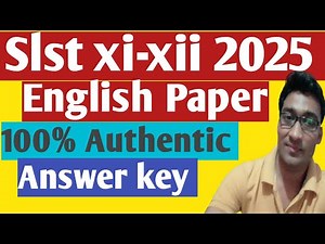 slst xi -xii English answer key .slst2025 answer key.100%authentic ans key .slst English xi-xii ans