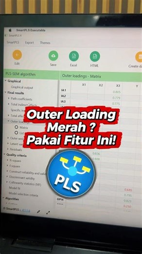 Fitur yang berguna kalau Outer Loading kamu Merah! #smartpls