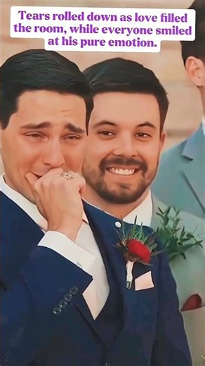 Groom cries seeing his bride walk with her dad.#shorts