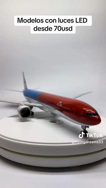 Authentic LED Lighted Airplane Model for Display