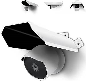 Universal Security Camera Cover - Sun Rain Shield, Waterproof Protective Roof for Outdoor Dome, Bullet Cameras (White Aluminium)