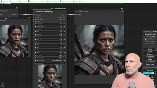 ComfyUI: Fully controlled, consistent and animated   video face expressions. sim