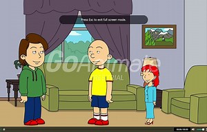 Caillou poops on Rosie and gets grounded