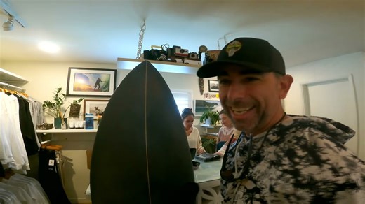 Rob Machado shapes a board for the blind surfer