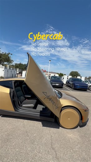 Tomorrow’s ride is here!No driver.No steering wheel.No pedals.Just me… and a Cybercab.