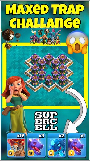 😱🔥Max Air Attack Vs Amazing Maxed Trap Challange🤯💥 who wins? #shorts #clashofclans #dashgaming