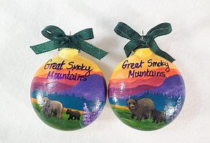 GREAT SMOKY Mountains National Park Ornament- ALASKA Souvenirs | Keepsake | Hand Painted Glass - Etsy