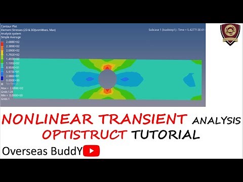 Optistruct Tutorial | Nonlinear Transient Analysis | Hypermesh