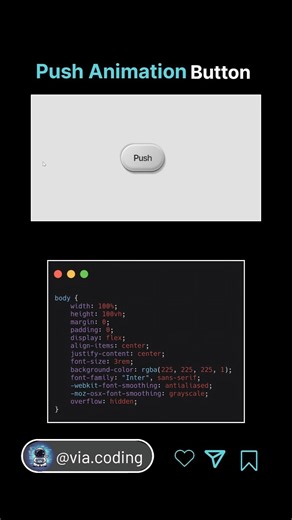 Push Animation Button || #animation #python #uidesignlearning #coding #css #code #Button #sourcecode