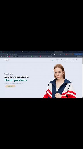 e-commerce Website Part 1: this part shows all the pages I codded. this includes Home, About, Shop, Blog, Contact and Cart page 📃. Next part ⏳ 🔜 #react #design #ecommerce #createwitheffects