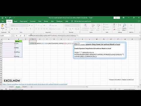 How to Create Dynamic Drop Down List without Blank in Excel