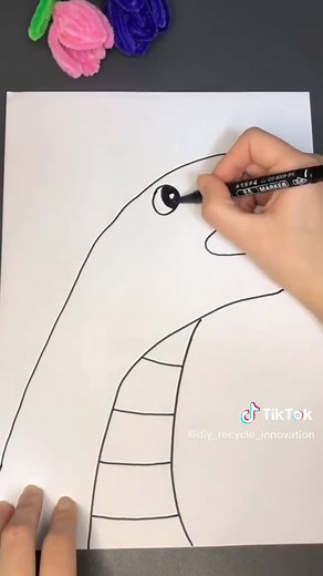 Creative Drawing Dinosaurs with Your Hand | How to Draw Dinosaurs