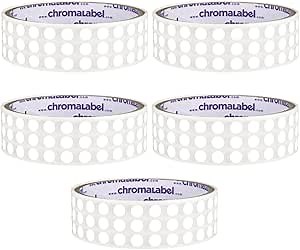 ChromaLabel 1/4 Inch White Dot Stickers, Permanent Color Coding Labels for Pricing, Arts and Crafts, Tiny Round Labels with Strong Adhesive, Small Circle Stickers, 1000 Labels - Case of 5