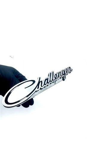 Emblem Radiator Grille Dodge Challenger — Stainless Steel / Acrylic Colors (Bolt-Mount Edition)