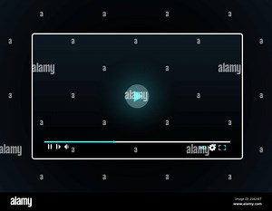 Video player ui template. Stream screen interface, social media mobile app online movie music play tube channel website window mockup with button bar panel vector illustration original artwork Stock Vector Image & Art - Alamy