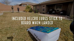 CAST-A-WAY TruCast Inflatable Fishing Game, Kids Fishing Game with Rod and Velcro Lures, Portable Outdoor Backyard Kids Fishing Rod and Target Board for Land & Water Play, 17"x48"x24"