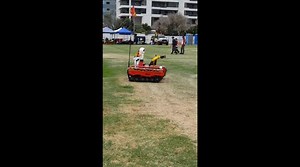 This video shows a robot fire fighting aid machine that could be used to navigate through a fire scene. It has got a camera on it too for remote viewing. It's got a wireless controller similar to drone controllers which is used to operate it. This video w