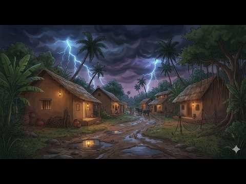 Monsoon Evening Storm | 1990's village storm night powercut |indian Village in 1990s Ghilibili