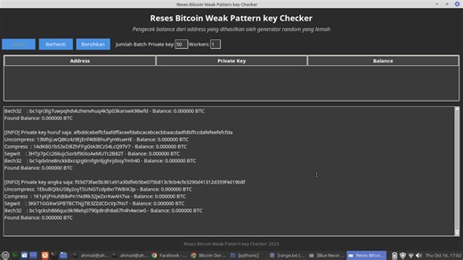 Reses Bitcoin Weak Pattern Key Checker Tool V.1.0, - Codename "700...