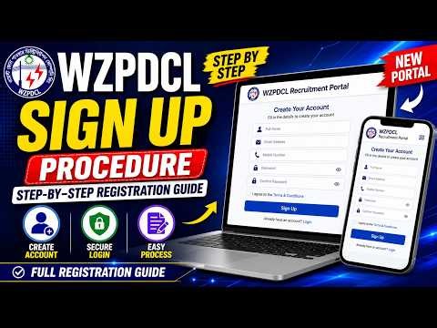 Sign Up Procedure of WZPDCL Recruitment System