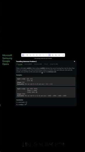 Travelling Salesman Problem | GFG POTD | Java & C++ code | 03-12-2025