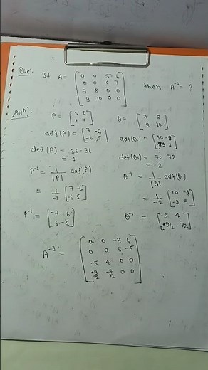 How to find Inverse of a 4×4 matrix by Block method || Matrix problem | #shorts #viral #csir #matrix