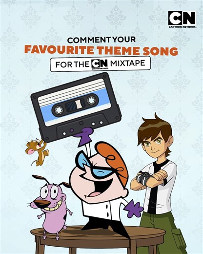 23K views · 240 reactions | Only top 5 make the cut. We’re dropping the official CN Mixtape, curated by your nostalgia. Which theme has to be on it?  Comment now! #WorldMusicDay #CartoonNetworkIndia | Cartoon Network | Facebook