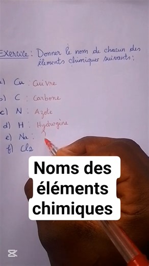 donnons les noms des éléments chimiques #chimie #chimie_organique #science #france #pourtoi