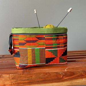 Kente Knitting Project Bag, Crochet Project Bag, Yarn Project Bag, Gifts for Knitters, Sock Project Bag, Project Bag for Knitting - Etsy