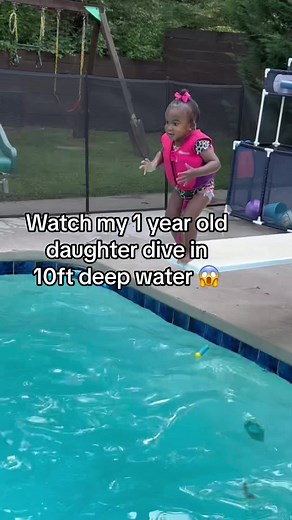 My daughter suprised me on the diving board! 🤯#kids #diving #divingboard #swim #toddler #toddlersoftiktok #swimming #poolday #fyp