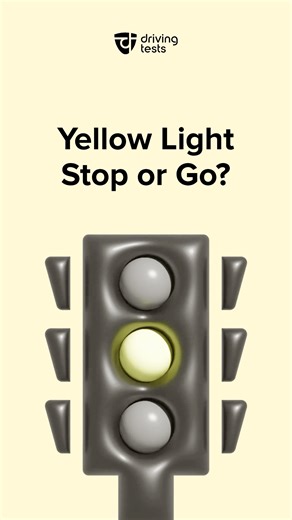 Yellow lights confuse more drivers than you think. 🚦 Knowing when to stop — and when to go — helps you avoid tickets, crashes, and DMV test fails. Save this before your next drive 🚗 | Driving-Tests.org