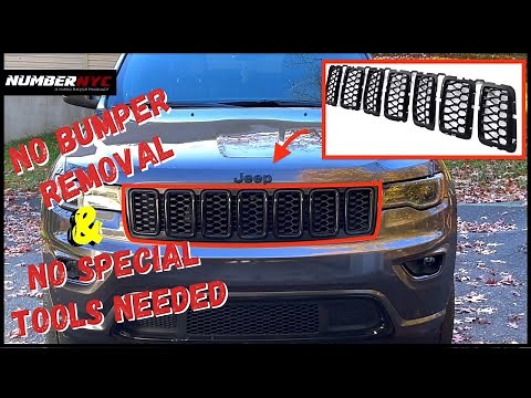 Install Black Grille on your Jeep Grand Cherokee WITHOUT REMOVING BUMPER & NO SPECIAL TOOLS NEEDED