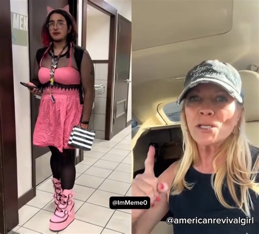 4.1K views · 102 reactions | A woman at Barnes & Noble says she was shaken after a bearded man dressed in women’s clothing walked into the ladies’ restroom. When she confronted him, a bystander jumped in to defend the individual. So disturbing, glad she spoke up! | What’s Right | Facebook