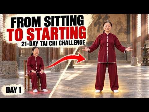 Day 1 of 21-Day FAT LOSS TAI CHI Challenge For SENIORS — A Gentle Full-Body FAT BURN Workout🔥