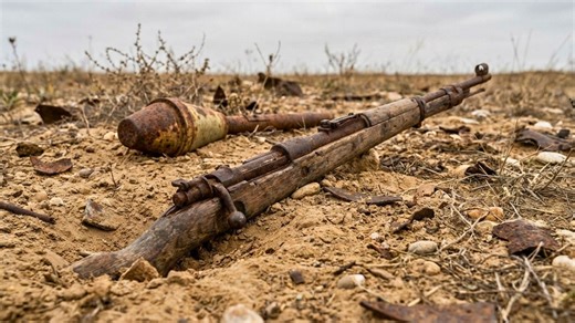 Mauser rifle remains and Panzerfaust discovered at Eastern Front battlefield site