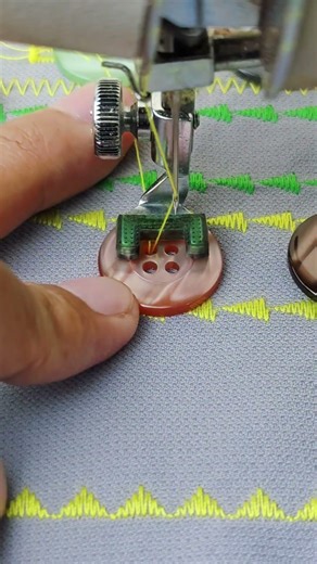 Sewing button using a Janome sewing machine #sewingtechniques