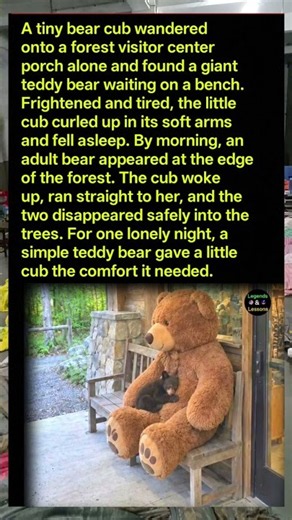 This Bear Cub Found Comfort in a Giant Teddy Bear